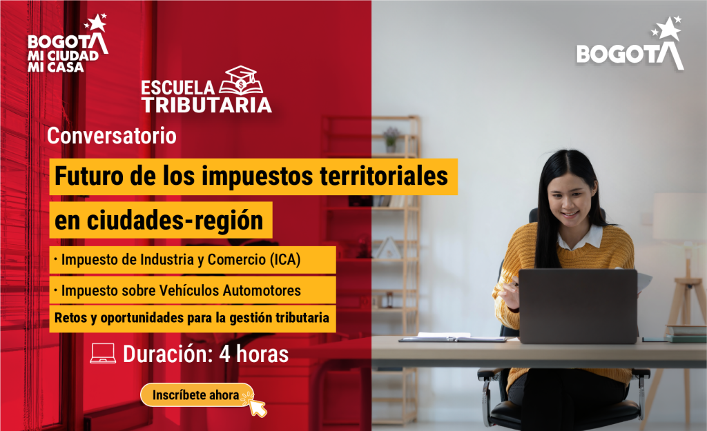 imagen con invitación al conversatorio sobre impuestos territoriales, agosto 22