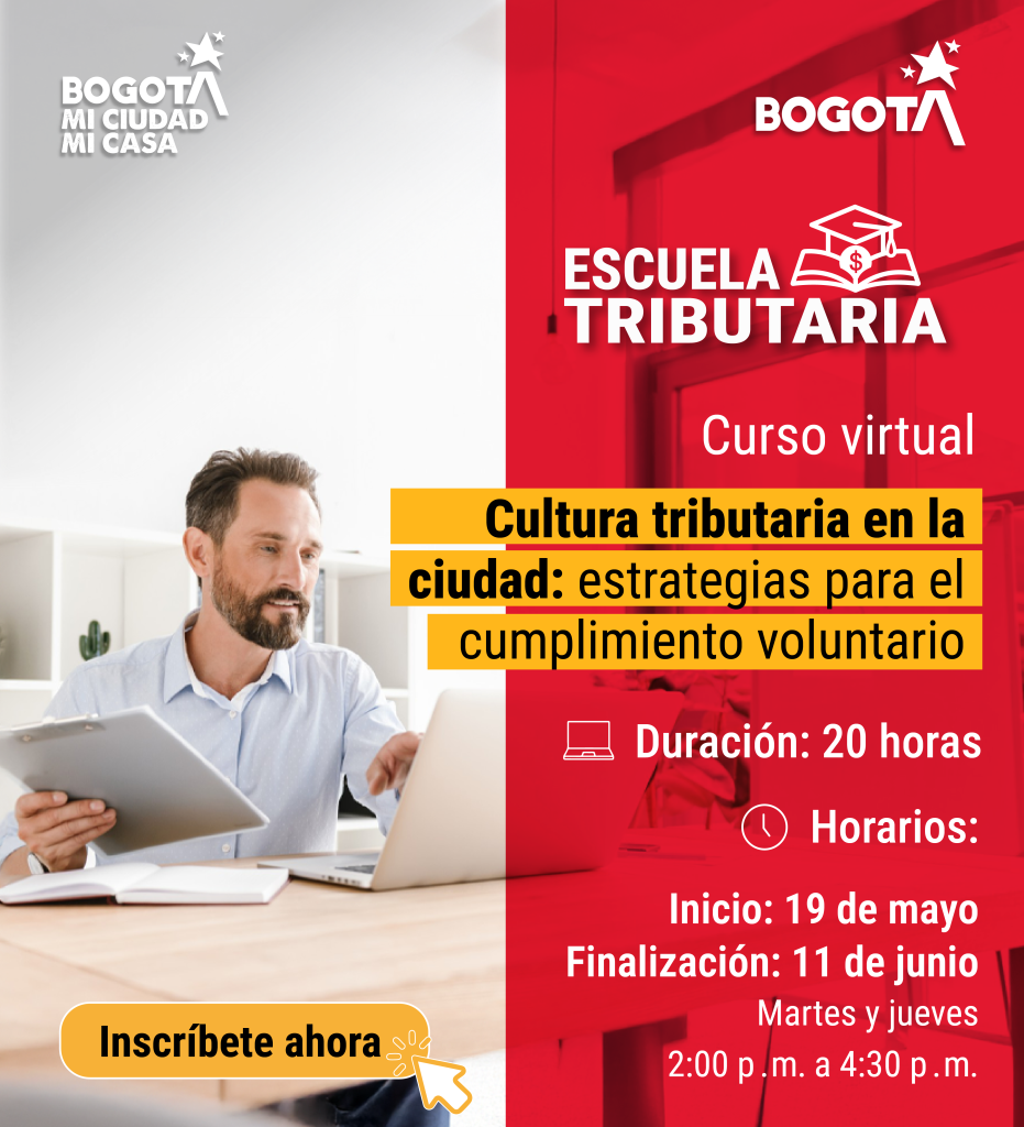 imagen con información del curso de escuela tributaria mayo 19
