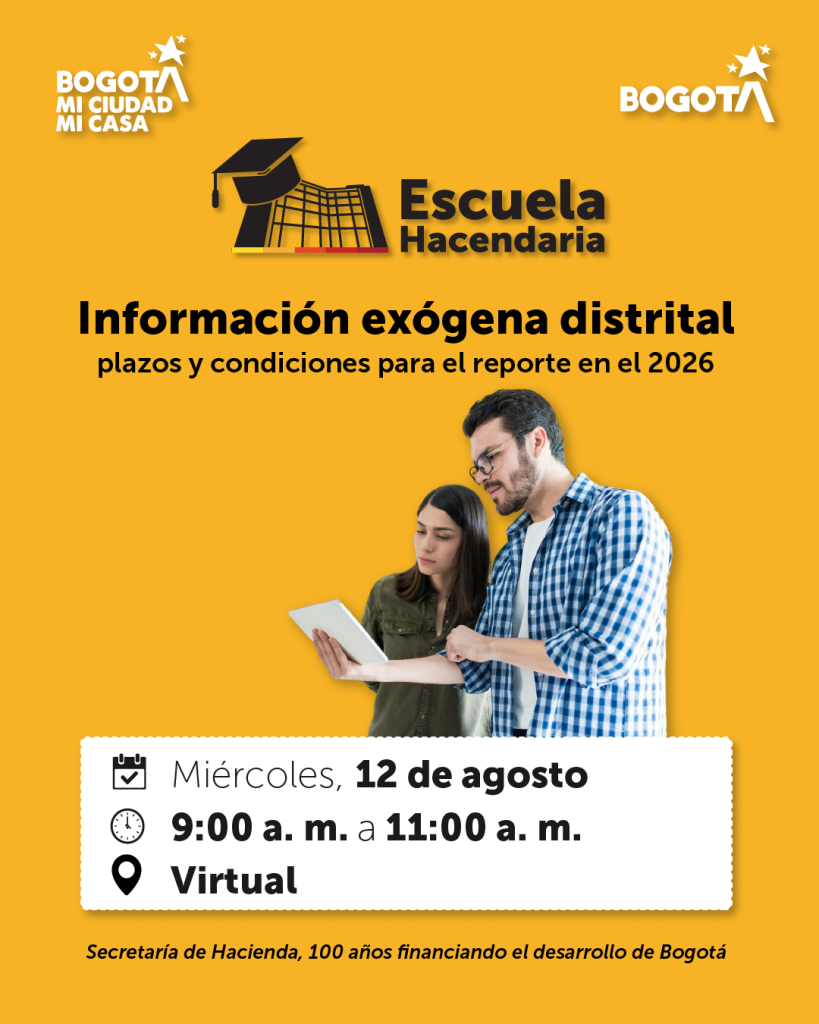 imagen en fondo amarillo con información de jornada sobre información exógena agosto 12
