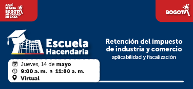 imagen en fondo azul con invitación a jornada de escuela hacendaria mayo 14