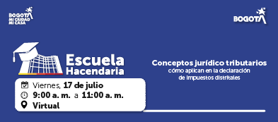 imagen en fondo azul con invitación a jornada virtual julio 17