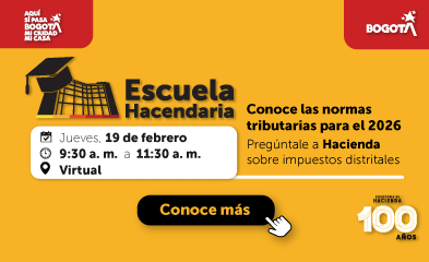 Imagen en fondo amarillo con invitación a jornada impuestos febrero 19 con instituto de contadores