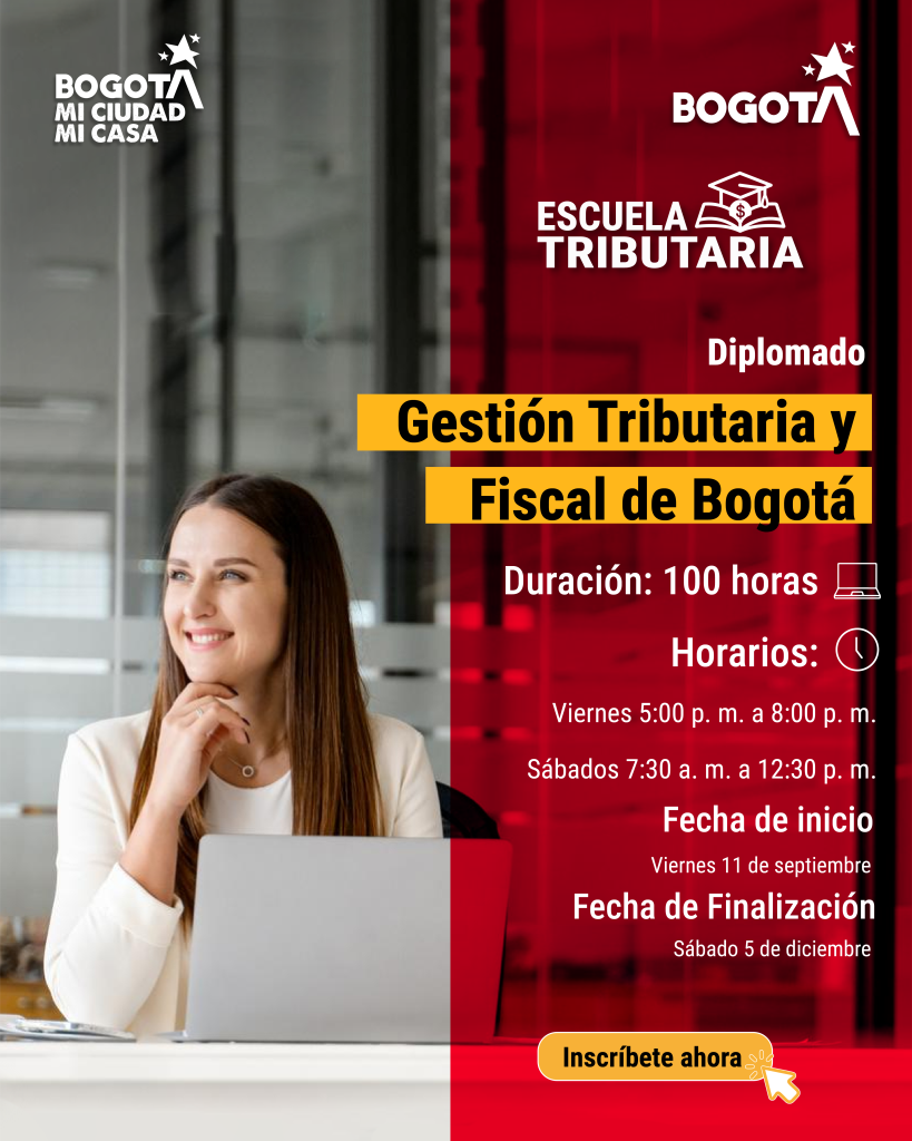 imagen con información y horarios sobre diplomado Gestión Tributaria y Fiscal