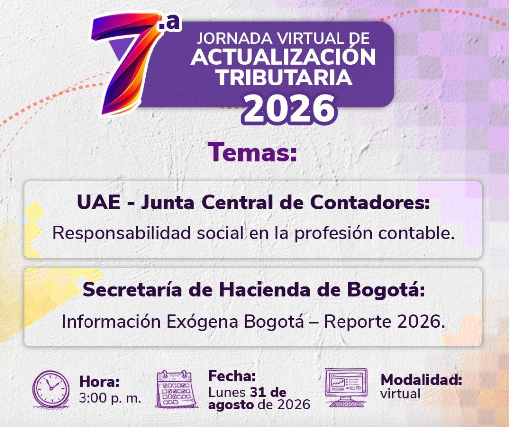 imagen con información sobre séptima jornada de actualización tributaria