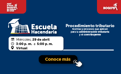 imagen en fondo azul con invitación a jornada de escuela hacendaria abril 29