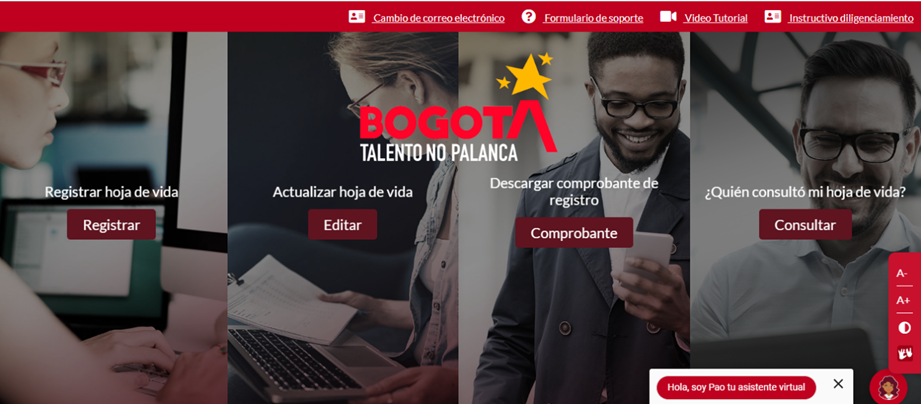 Imagen principal aplicativo Talento no Palanca del Distrito de Bogotá