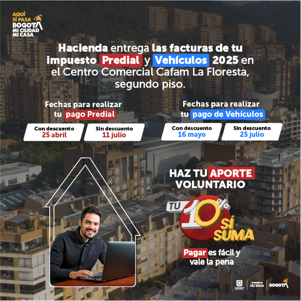 Atención de impuestos en el centro comercial La Floresta