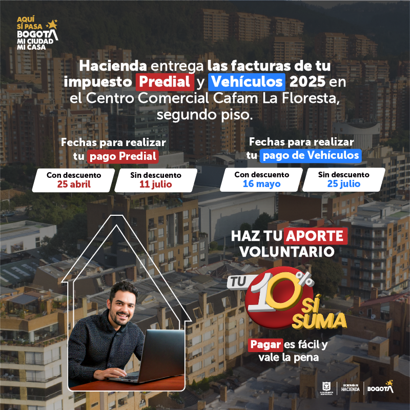 Atención de impuestos en el centro comercial La Floresta