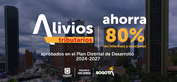 Imagen de Bogotá y textos de jornada sobre alivios tributarios