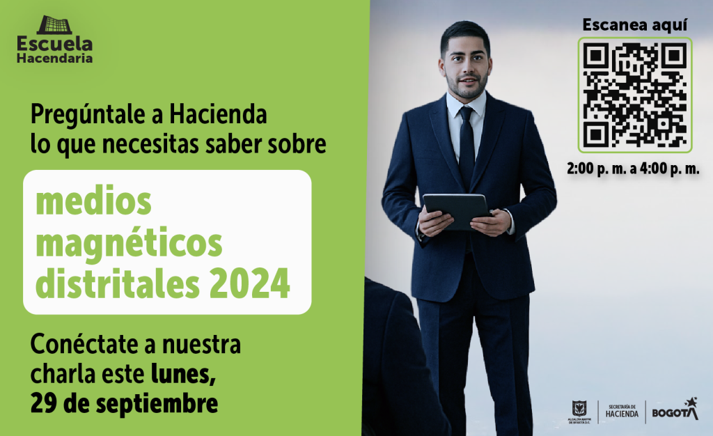 Imagen de un hombre y texto con información sobre jornada virtual de medios magnéticos 29 de septiembre 