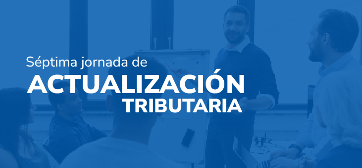 imagen en fondo azul con información sobre jornada tributaria