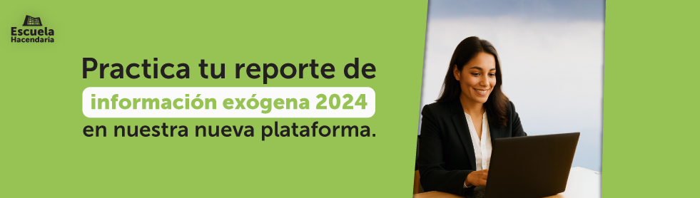 imagen en fondo verde con la foto de una mujer y textos sobre información exógena