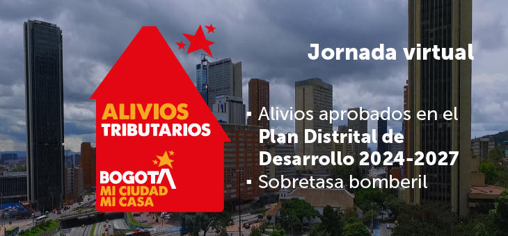 Imagen de Bogotá con información sobre alivios tributarios 