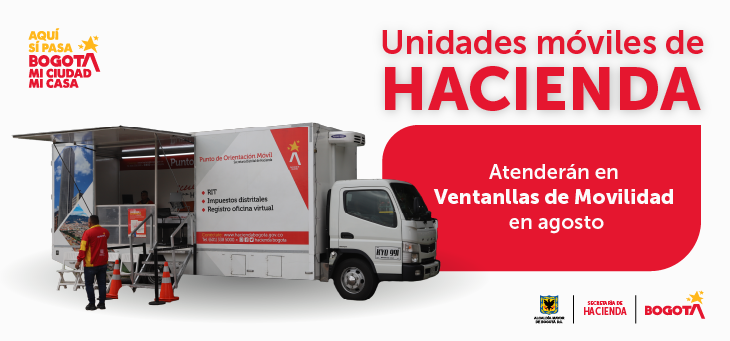 Imagen con la Unidad de atención móvil de Hacienda