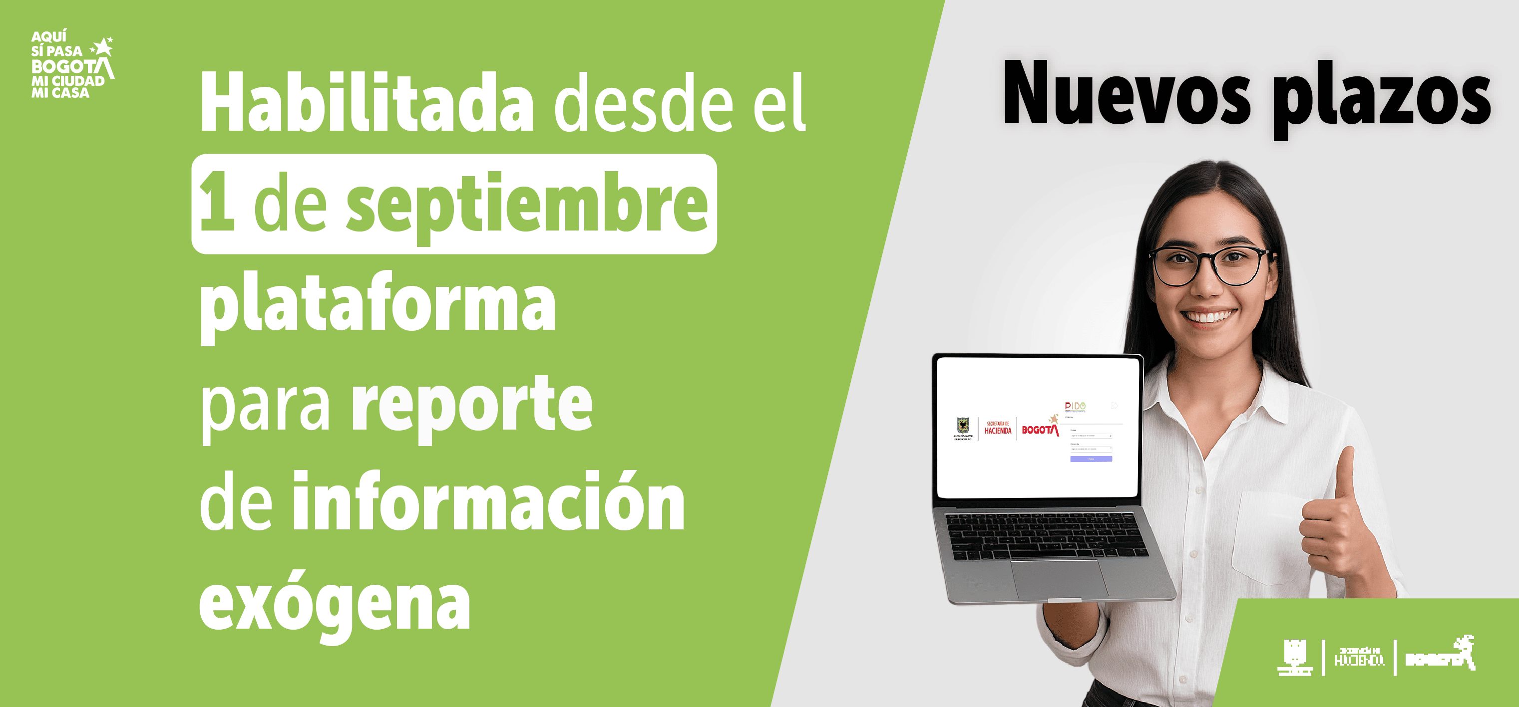 Imagen que anuncia la nueva plataforma de reporte de información exógena