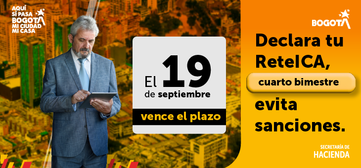 Imagen que anuncia que vence el plazo para declarar y pagar ReteICA 
