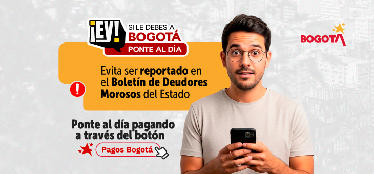 Imagen que alerta sobre reporte en el Boletín de Deudores Morosos de Estado