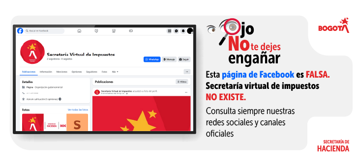 Imagen de alerta por fraude en redes sociales