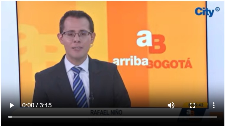 Imagen de la transmisión de la noticia en arriba Bogotá