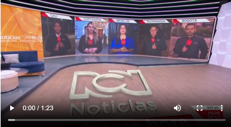 Imagen de la transmisión de noticias en RCN