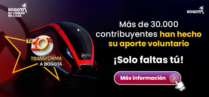 Invitación a sumarse al aporte voluntario por Bogotá