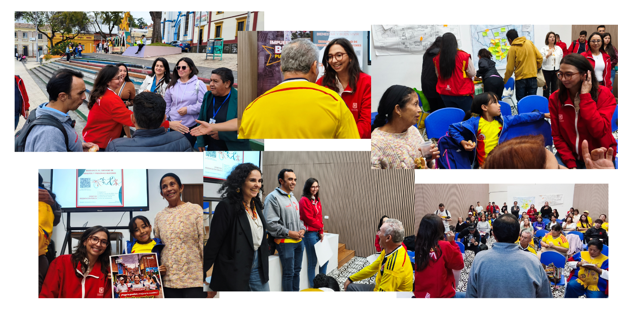 Collage de fotos de ciudadanía en el evento en la Casa de la Cultura de Suba