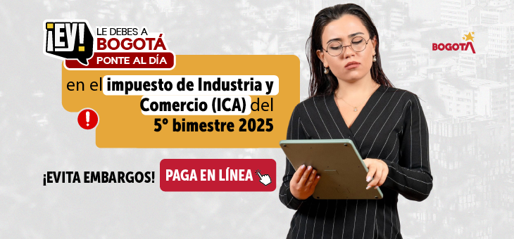 Imagen de llamado a la declaración y pago de ICA 5to bimestre