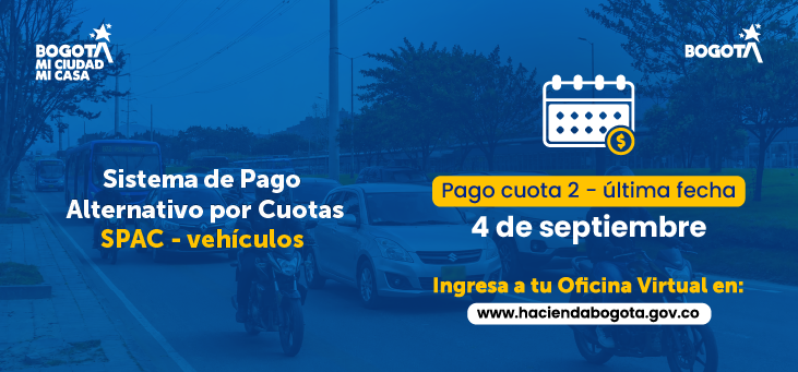 Invitación a pagar la segunda cuota del impuesto de vehículos.