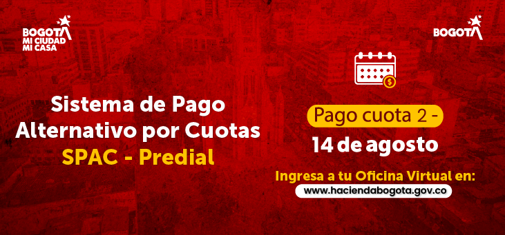 Invitación a pagar la segunda cuota del impuesto predial