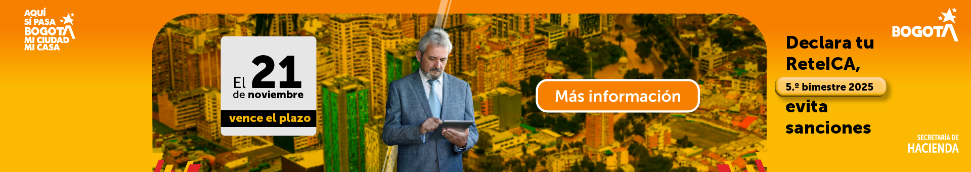 Invitación a pagar ICA quinto bimestre