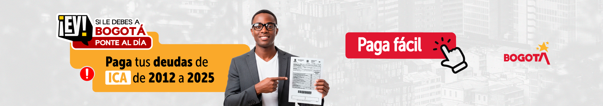imagen de invitación para ponerse al día con Bogotá