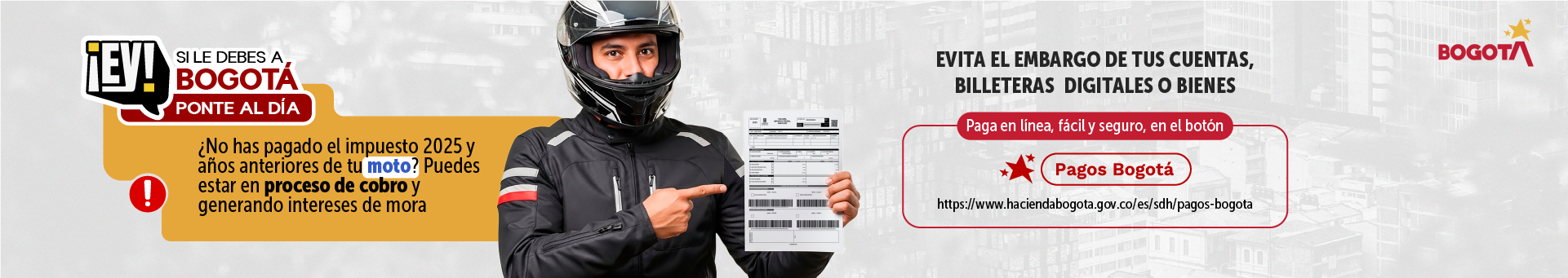 Imagen de invitación de pago de vehículos a motocicletas