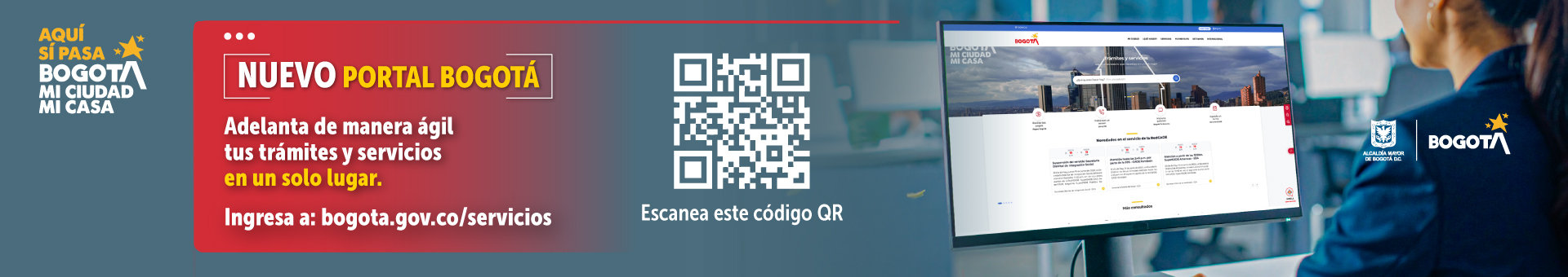 Imagen del portal de pagos Bogotá con código QR para el ingreso