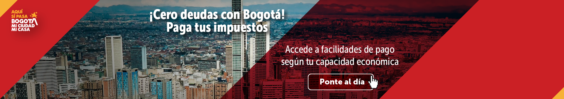 Imagen de fondo con foto panorámica de Bogotá