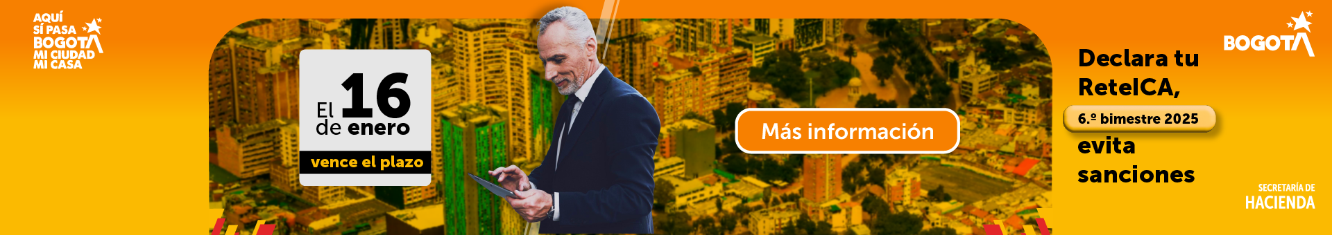 Imagen de invitación a declarar y pagar ReteICA e ICA