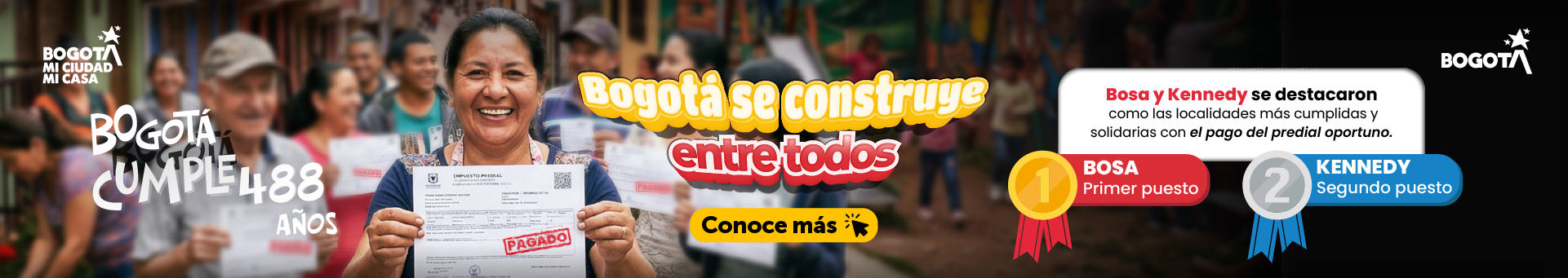 Imagen que presenta a Bosa y Kennedy como ganadores del concurso de predial