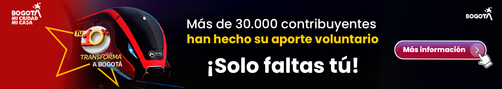 Invitación a sumarse al aporte voluntario por Bogotá