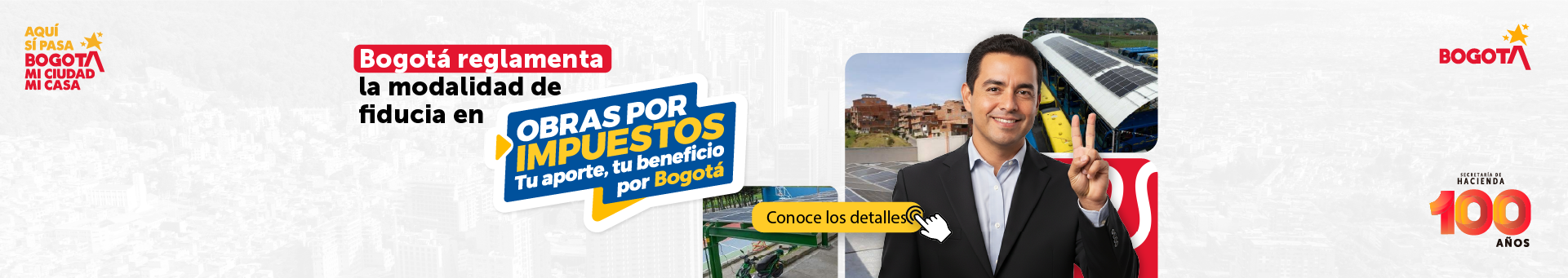 Imagen que anuncia la reglamentación de obras por impuestos en la ciudad