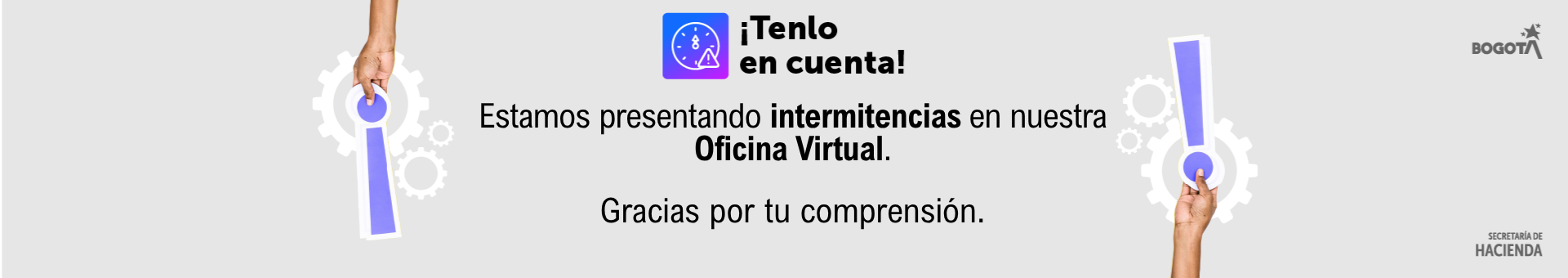 Anuncia de intermitencia en Oficina Virtual