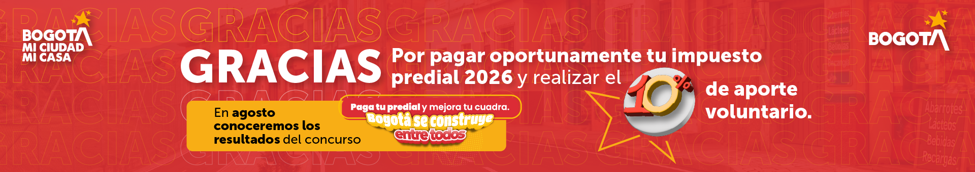 Imagen de agradecimiento por el pago del impuesto predial y del aporte voluntario