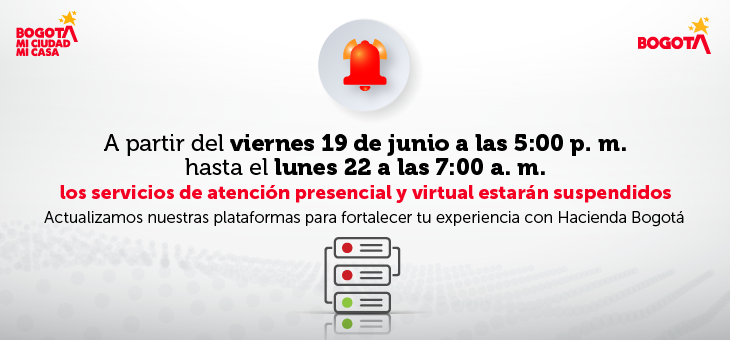 Alerta por suspensión temporal de los servicios