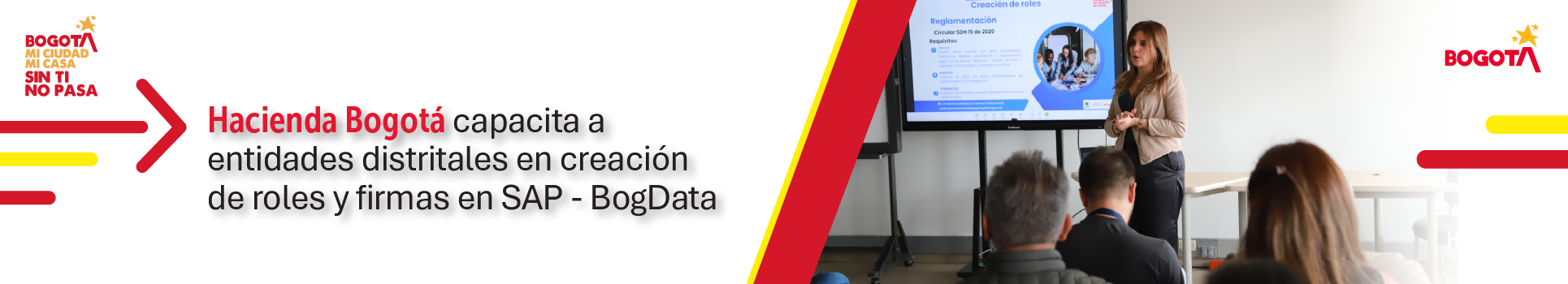 Imagen con información de capacitación a contadores del distrito