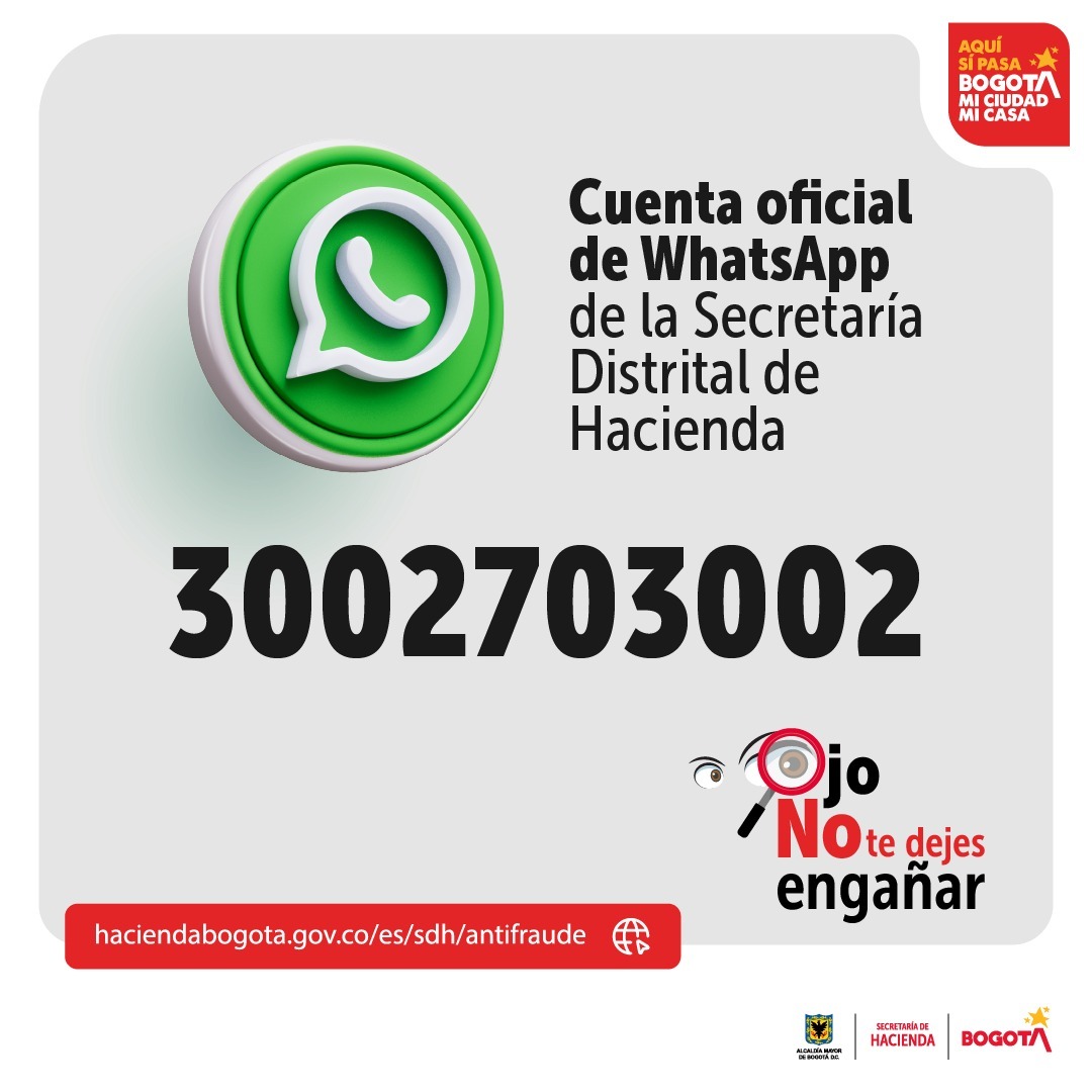 La única cuenta autenticada de WhatsApp de la Secretaría de Hacienda Imagen de línea autenticada de WhatsApp