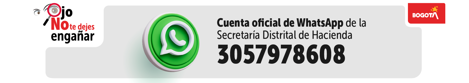 Imagen con información de la línea oficial de WhatsApp