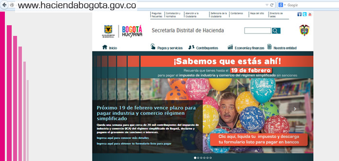 1.	Ingrese a www.haciendabogota.gov.co