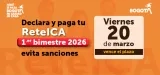 Recordatorio vencimiento primer bimestre ReteICA