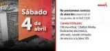 Información de servicio el 4 de abril