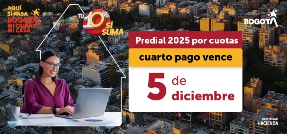 Imagen con anuncio del vencimiento de la cuarta y última cuota de predial