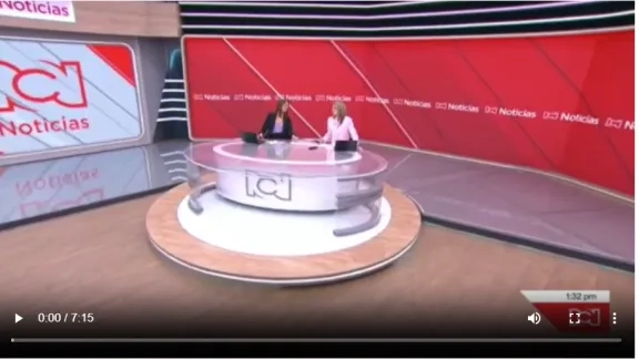 Imagen del set de noticias de RCN