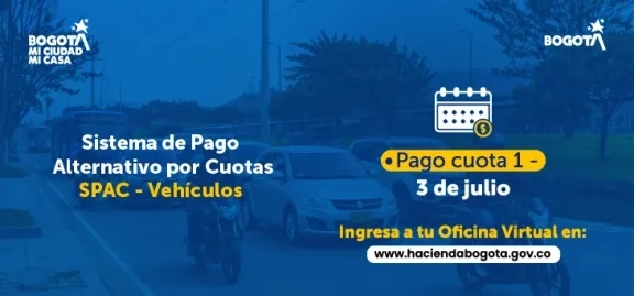 Imagen que invita al pago oportuno de la primera cuota del impuesto de vehículos